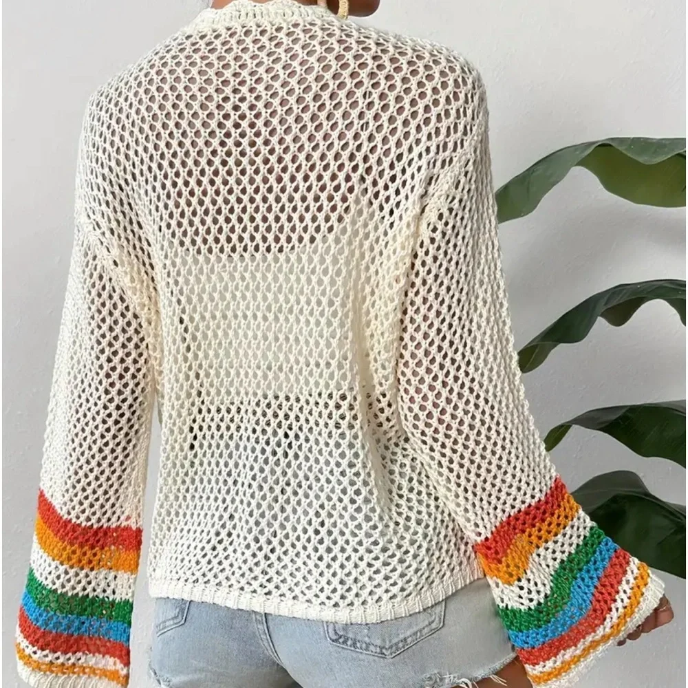 Crochet Open Front Cardigan - Picture 2 of 4